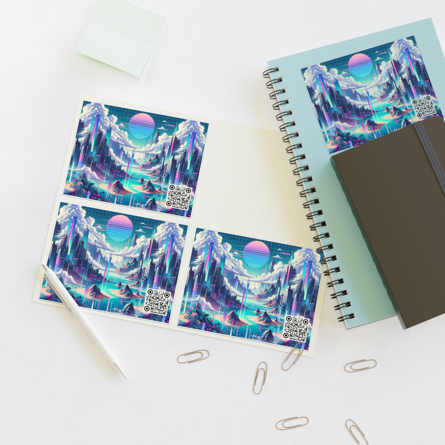 Digital Dreamscapes Digitally-Inspired Streetwear With a Dreamy, Surreal Twist Sticker Sheets - 8404 Design-53