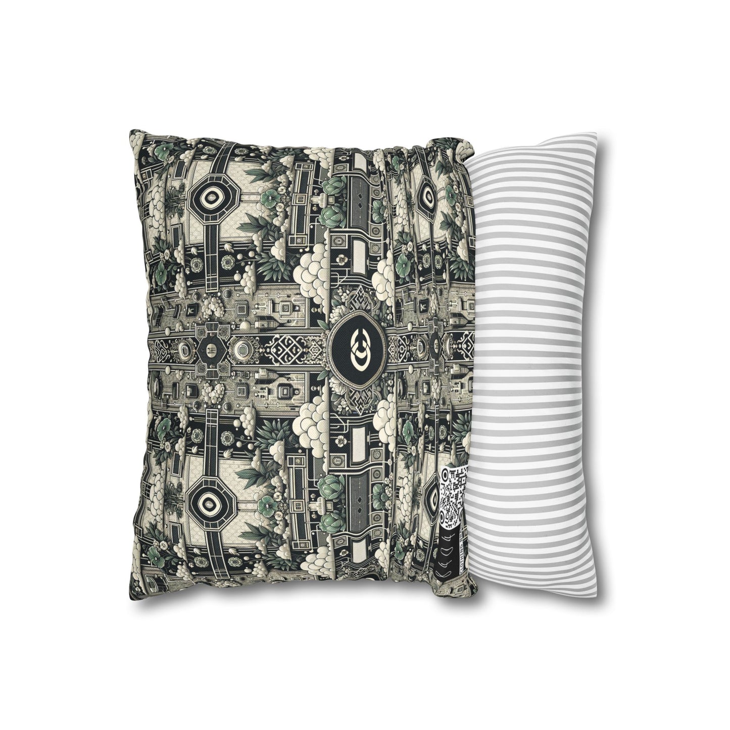 Cyber Garden Party Tech Garden Extravaganza Spun Polyester Square Pillowcase - 8404 Design-54