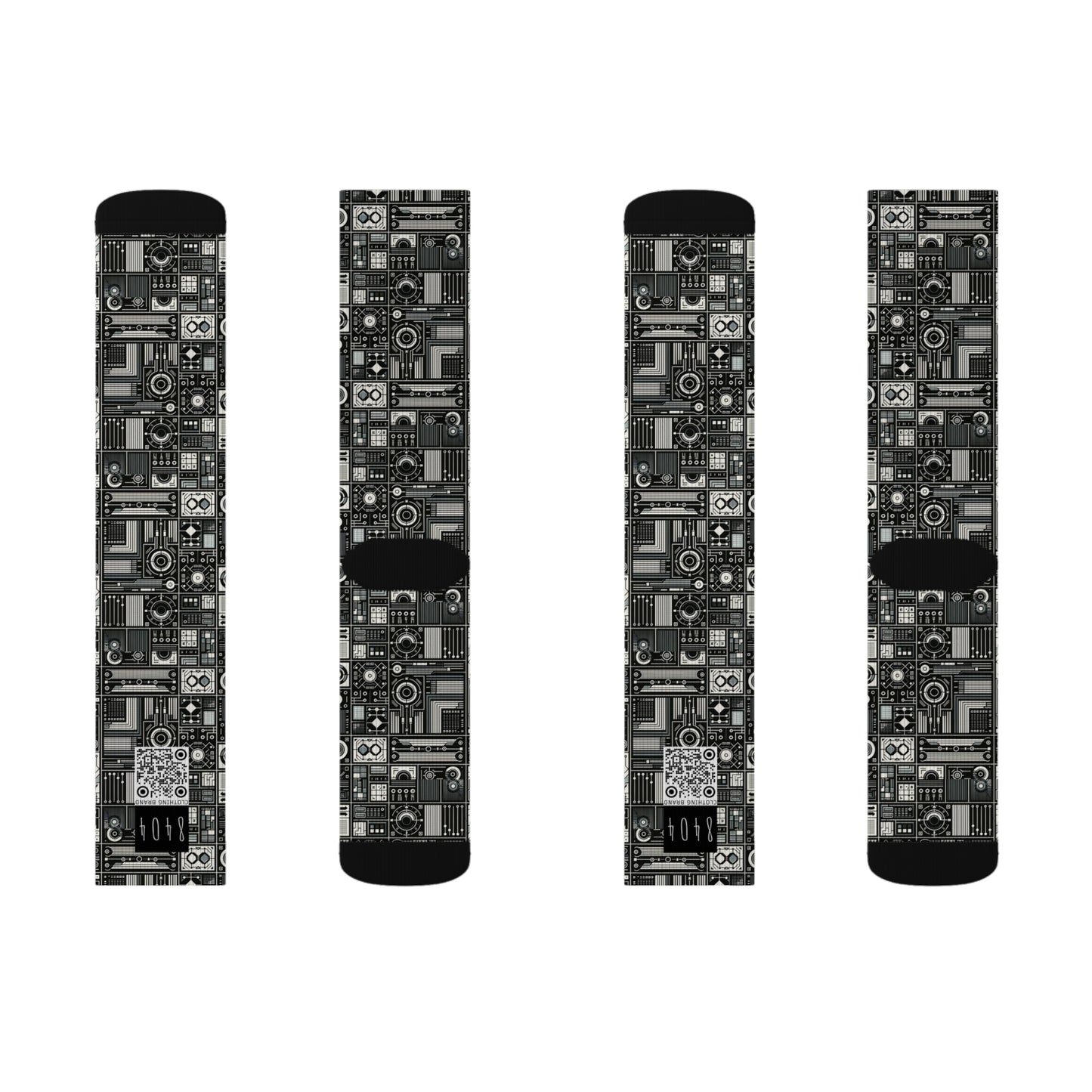 Digital Minimalism Minimalist Tech Sublimation Socks - 8404 Design-62