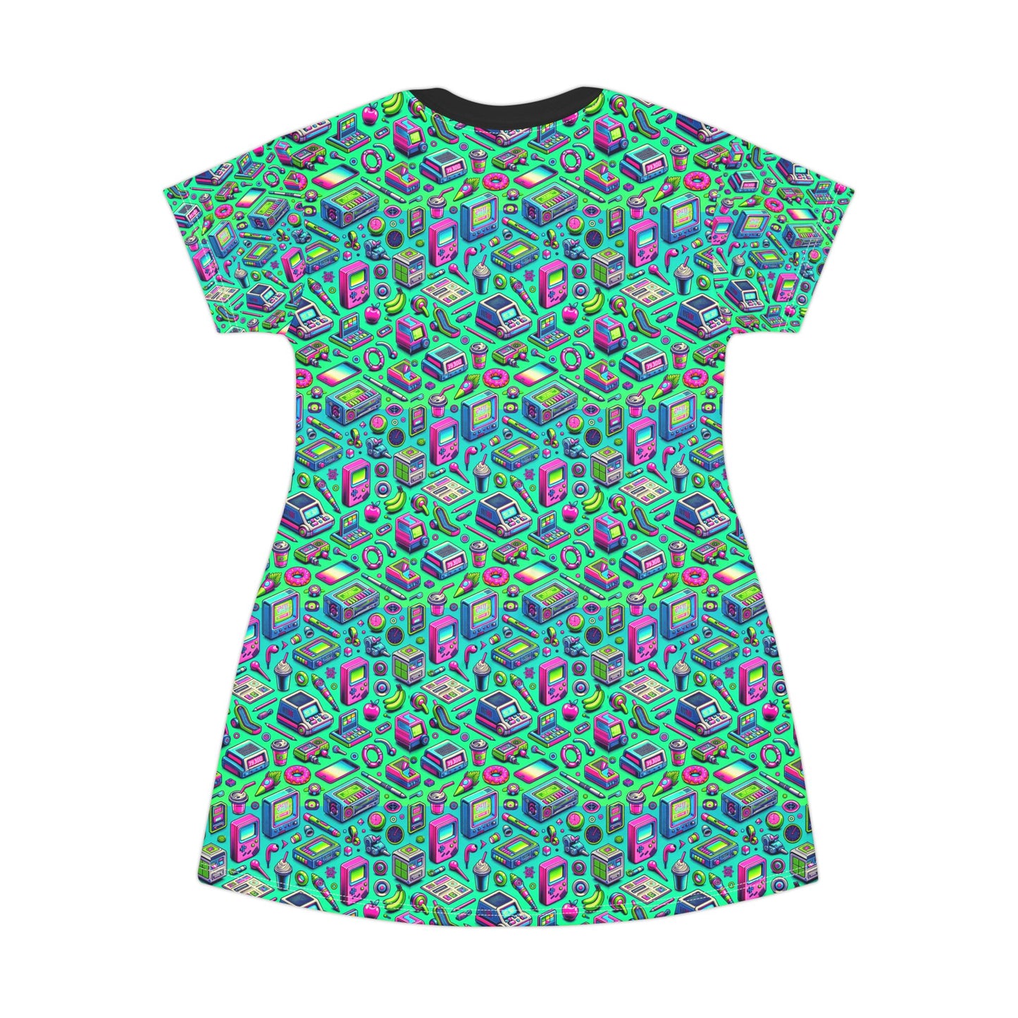 Y2k Revival Nostalgic Futurism T-Shirt Dress - 8404 Design-48