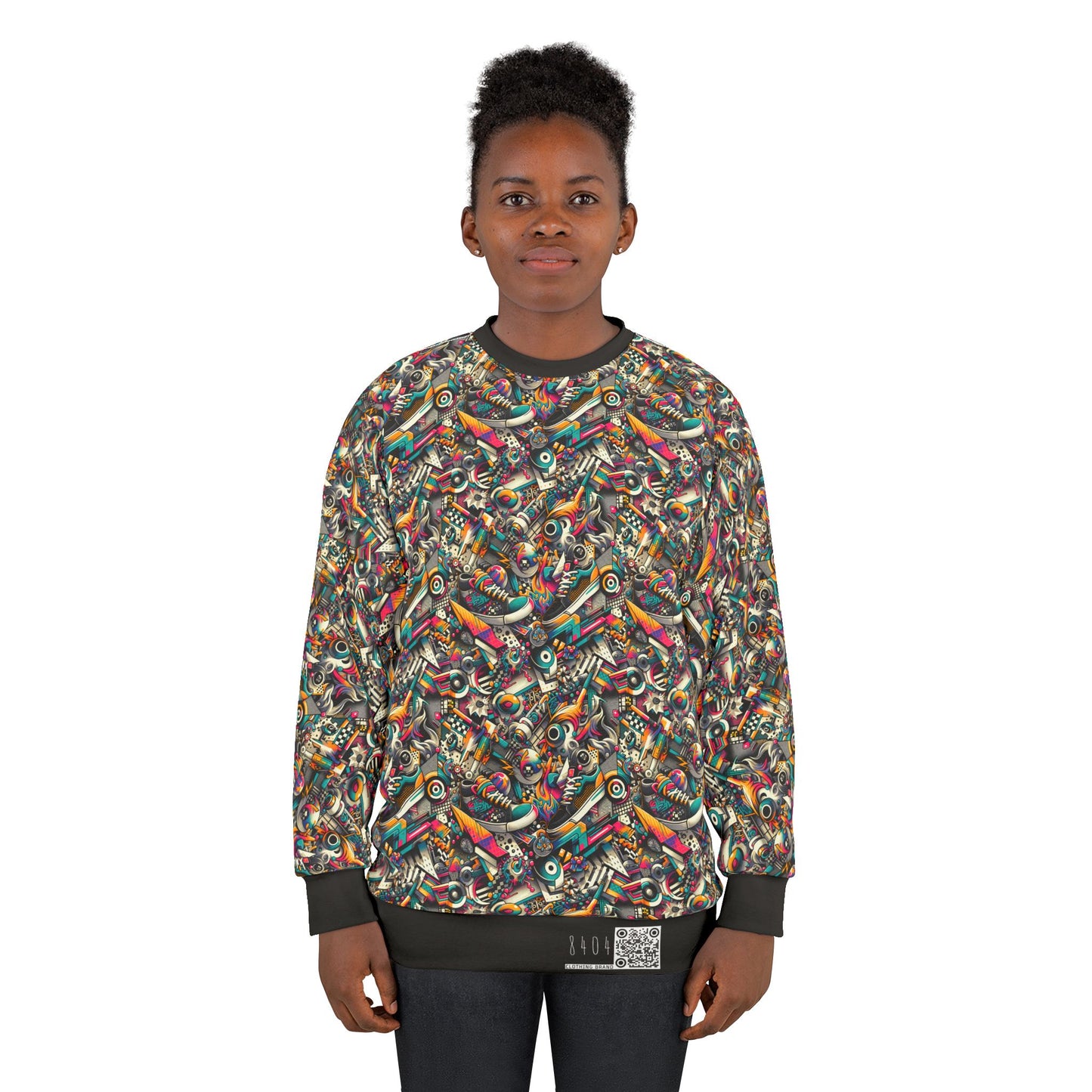 Urban Graffiti Fusion Eclectic Street Art Meets Modern Tech Culture Sweatshirt - 8404 Design-55