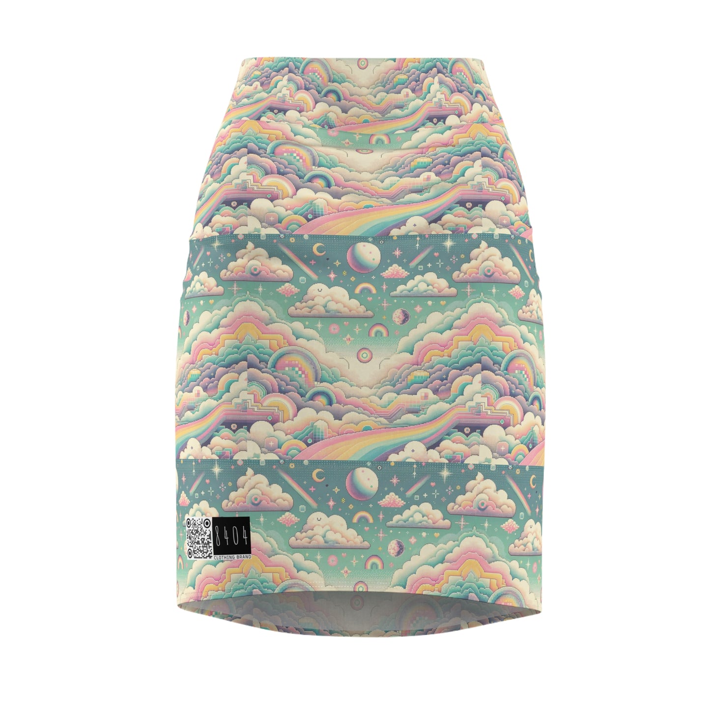 Digital Dreamland Whimsical and Nostalgic Streetwear With a Digital Twist Women's Pencil Skirt - 8404 Design-65