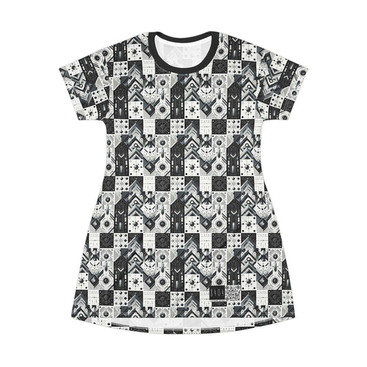 Digital Minimalism Minimalist Tech T-Shirt Dress - 8404 Design-50