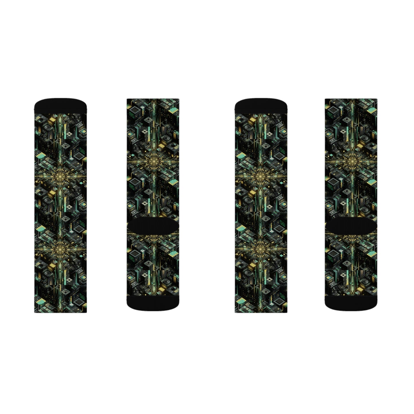 Tech Noir Graphics Tech-Inspired Streetwear Sublimation Socks - 8404 Design-66