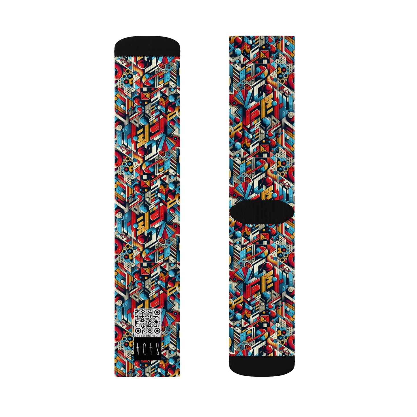 Neo-Traditional Street Art Modern Street Art Fusion Sublimation Socks - 8404 Design-67