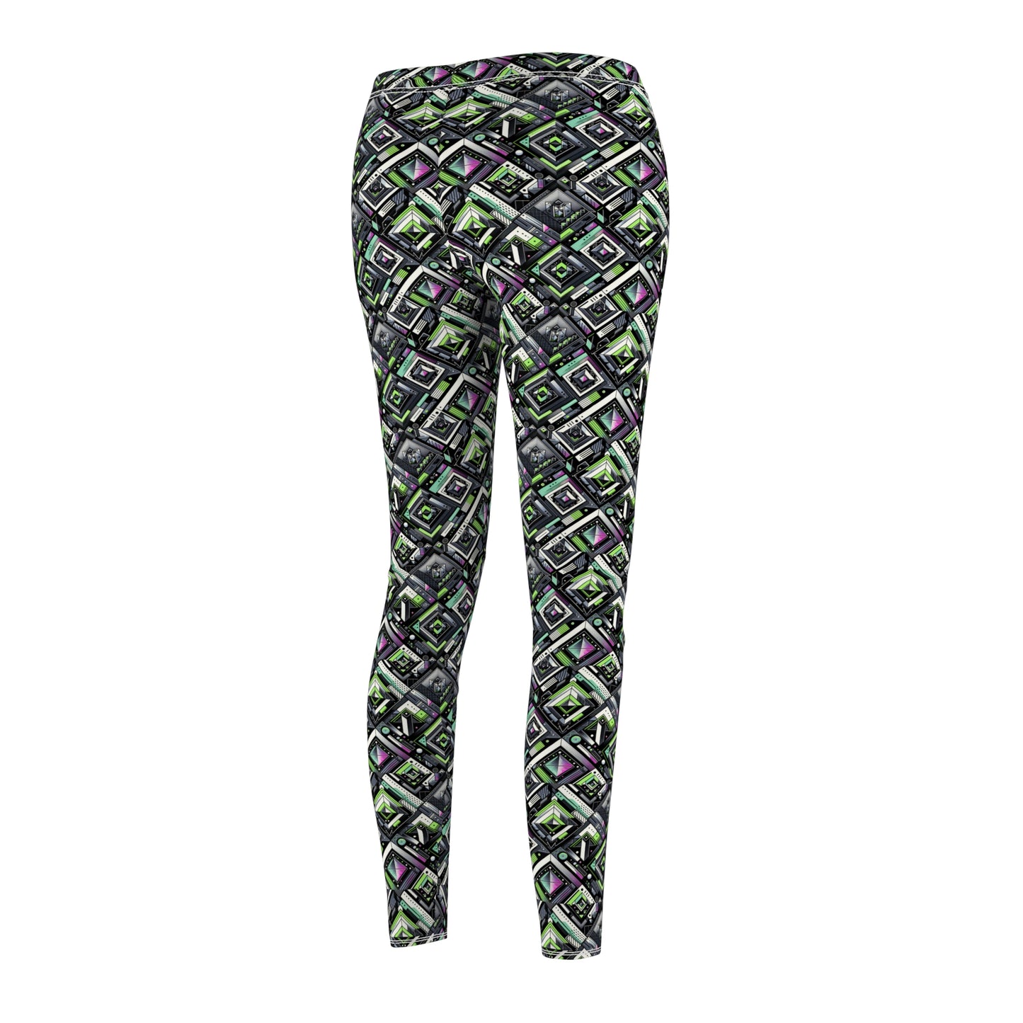 Retro Futurism Graphics Tech-Forward Streetwear Women's Cut & Sew Casual Leggings - 8404 Design-48