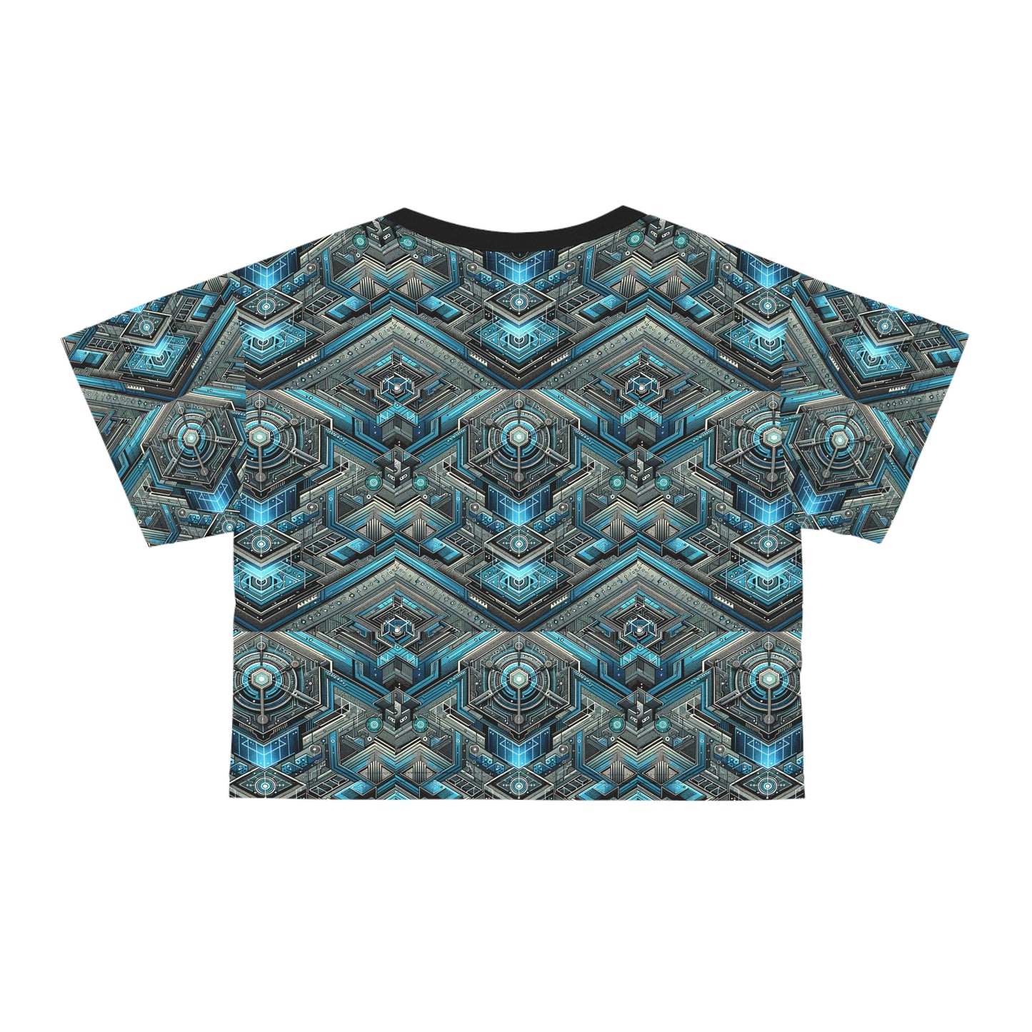 Tech-Infused Futurism Sleek Tech Edge Crop Tee - 8404 Design-49