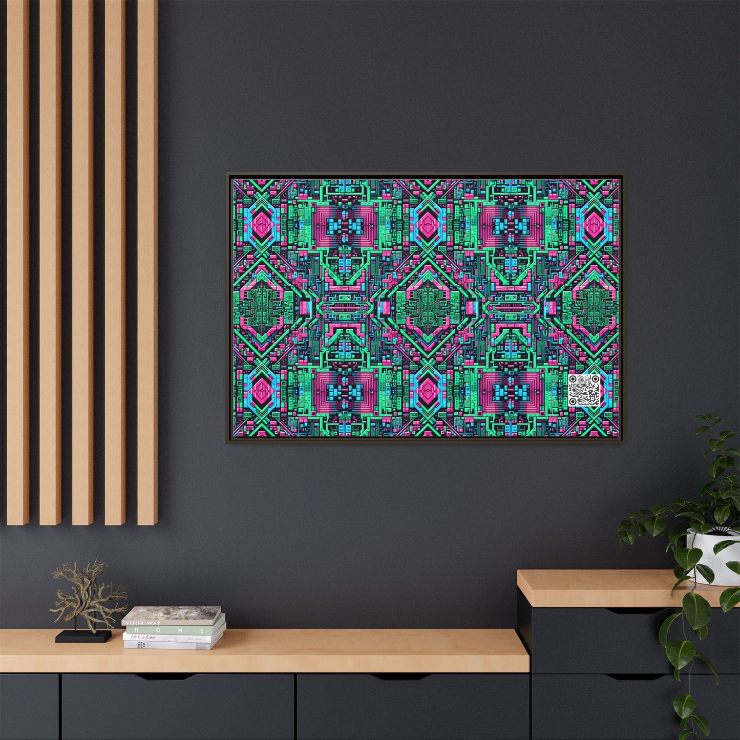 Digital Glitch Vibes Tech-Inspired Streetwear Matte Canvas, Framed (multi-Color) - 8404 Design-71 A