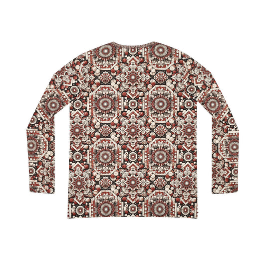 Neo Jomon Sculptural Aesthetics Artisanal Streetwear Women's Long Sleeve V-Neck Shirt - 8404 Design-55