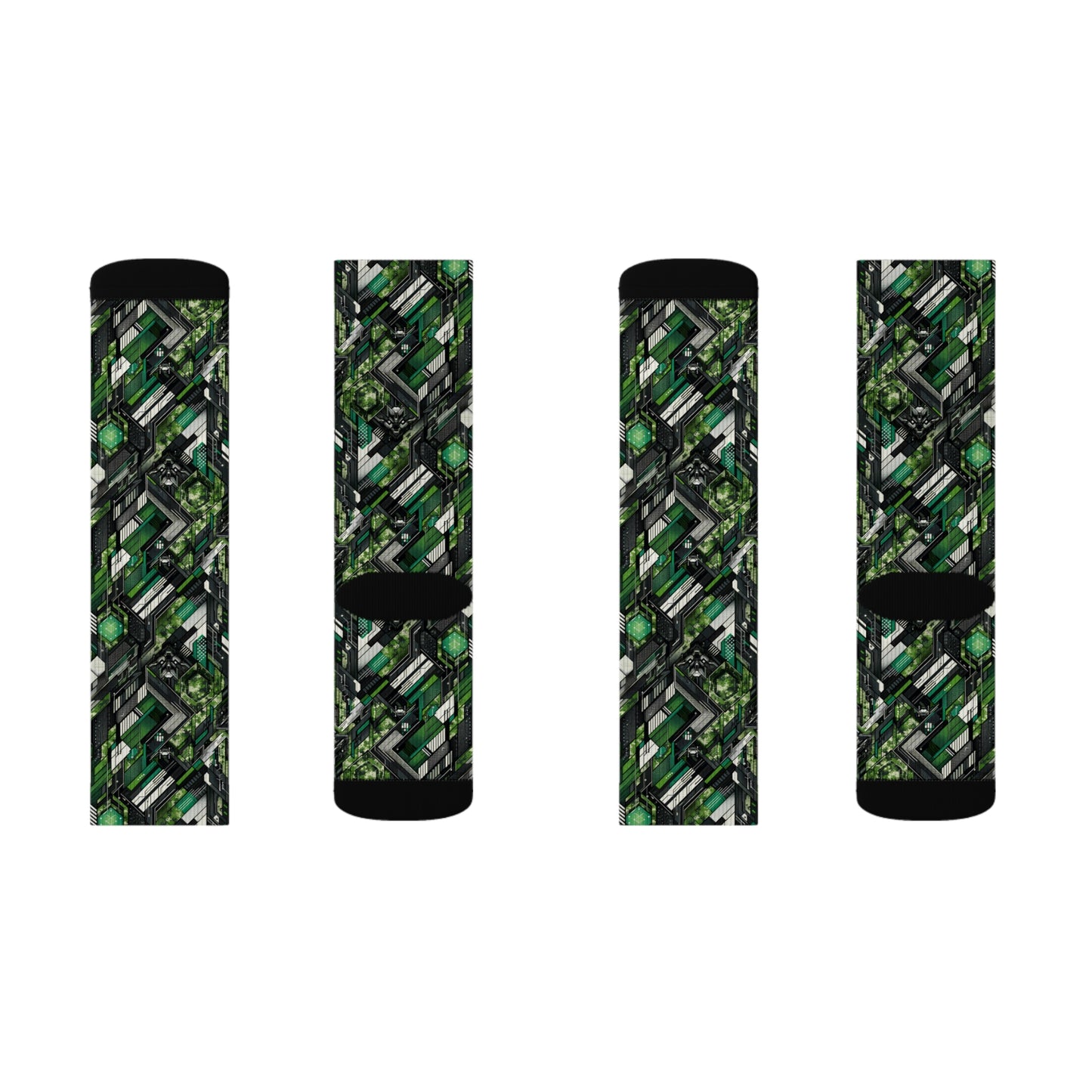 Tech Camo Fusion Tech-Forward Streetwear With a Futuristic Edge Sublimation Socks - 8404 Design-58