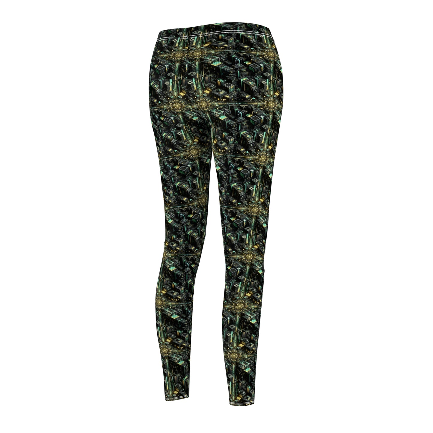 Tech Noir Graphics Tech-Inspired Streetwear Women's Cut & Sew Casual Leggings - 8404 Design-66
