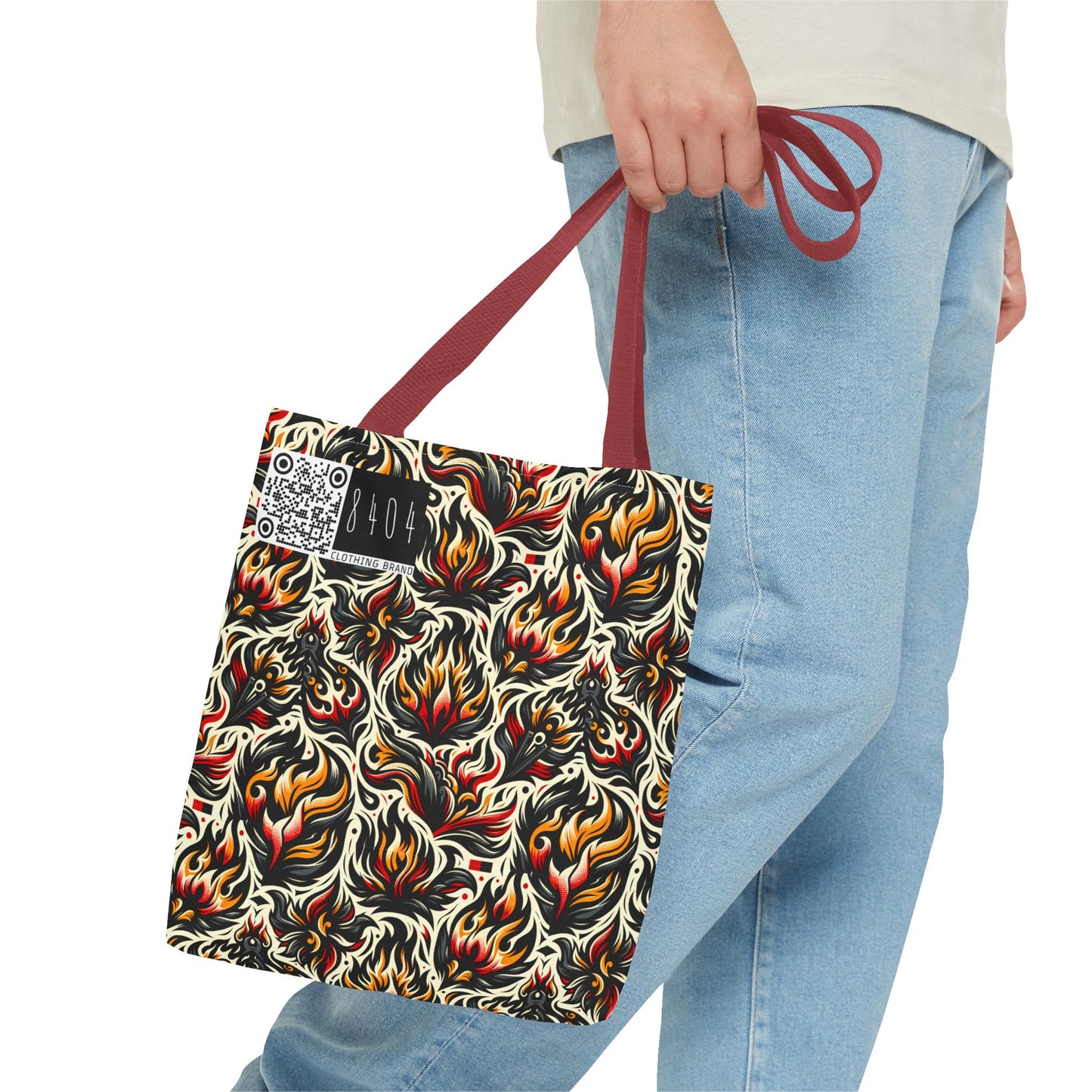 Fire & Flames Bold Streetwear Statement Tote Bag - 8404 Design-57