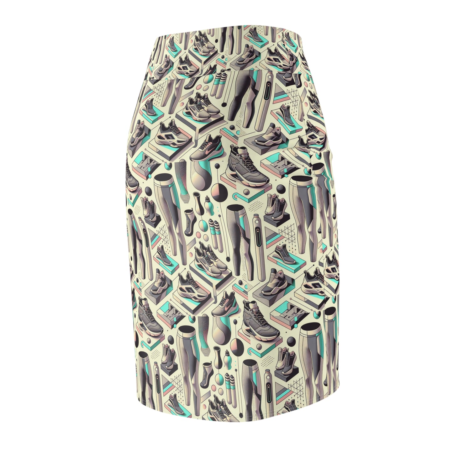 Tech-Infused Athleisure Futuristic Athletic Tech Women's Pencil Skirt - 8404 Design-44