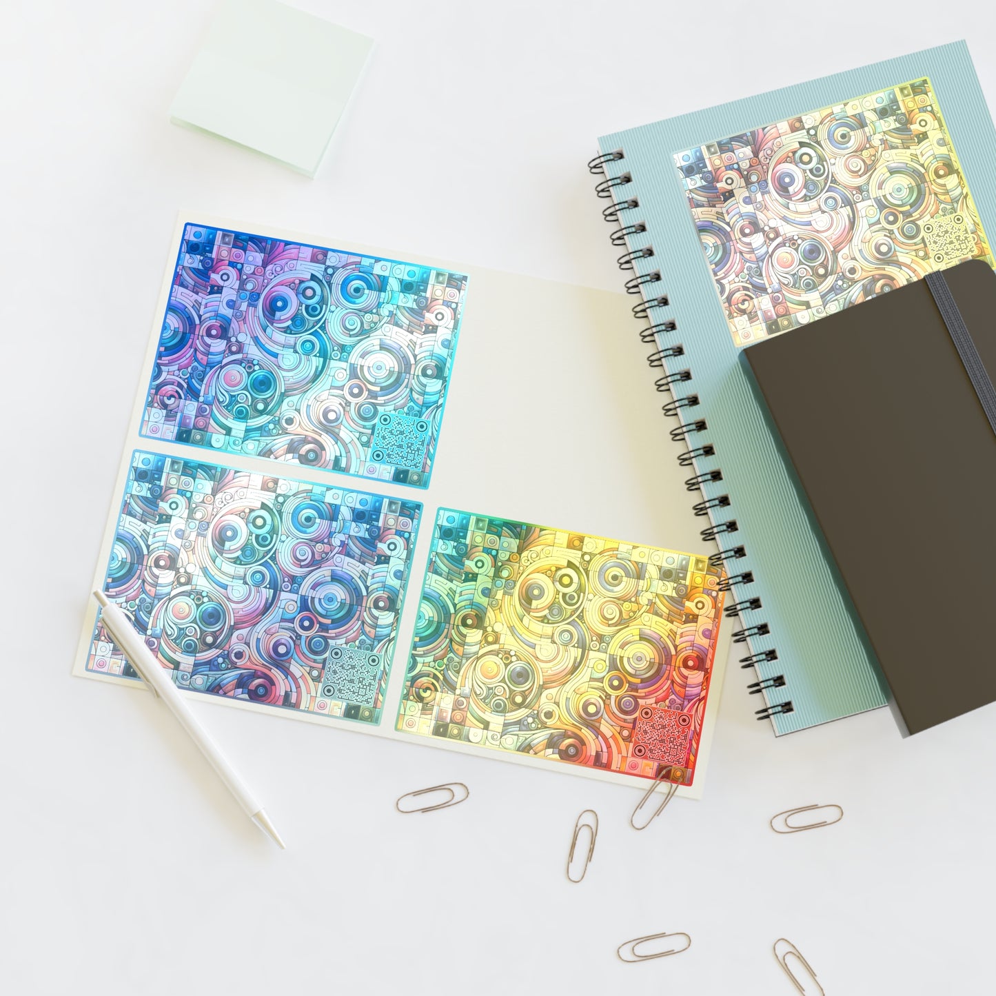 Digital Artistic Expression Artistic Streetwear Sticker Sheets - 8404 Design-49
