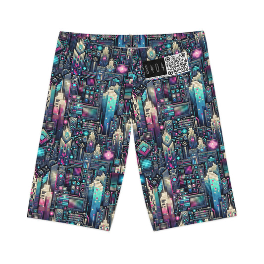 Digital Renaissance Tech-Forward Maximalism Women's Bike Shorts - 8404 Design-56