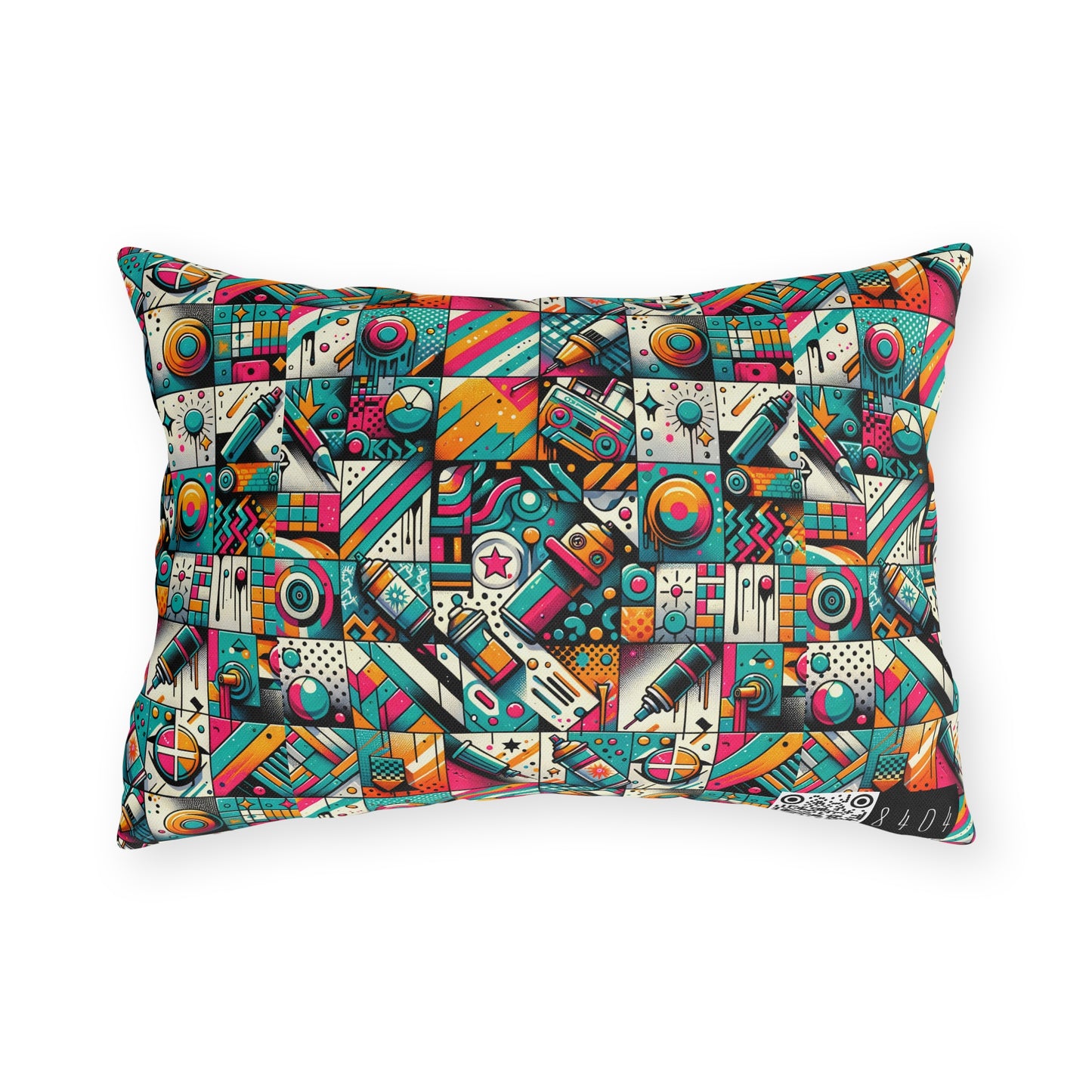 Graffiti Fusion Modern Street Art Fusion Outdoor Pillow - 8404 Design-58