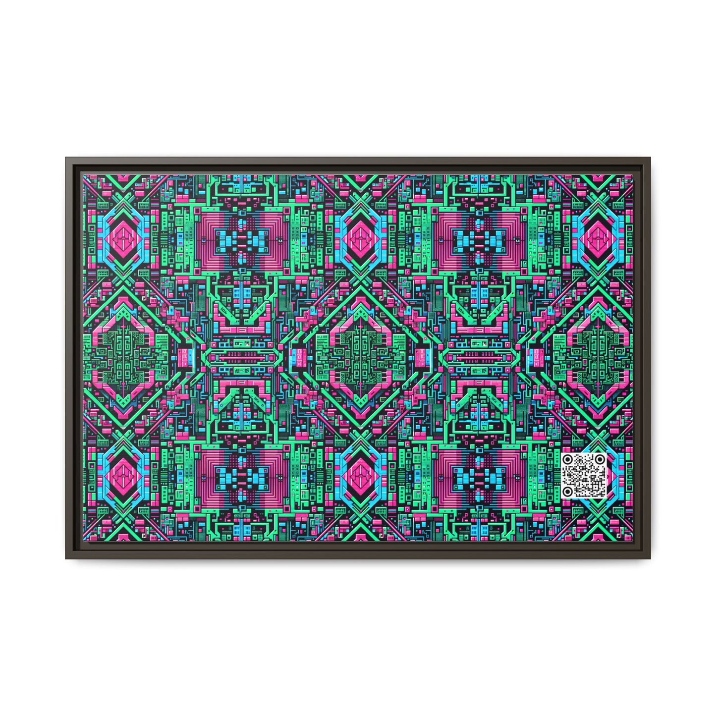 Digital Glitch Vibes Tech-Inspired Streetwear Matte Canvas, Framed (multi-Color) - 8404 Design-71 A