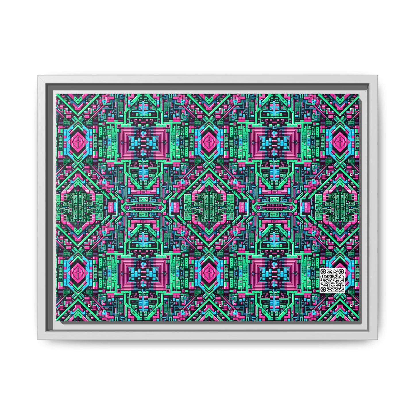Digital Glitch Vibes Tech-Inspired Streetwear Matte Canvas, Framed (multi-Color) - 8404 Design-71 A