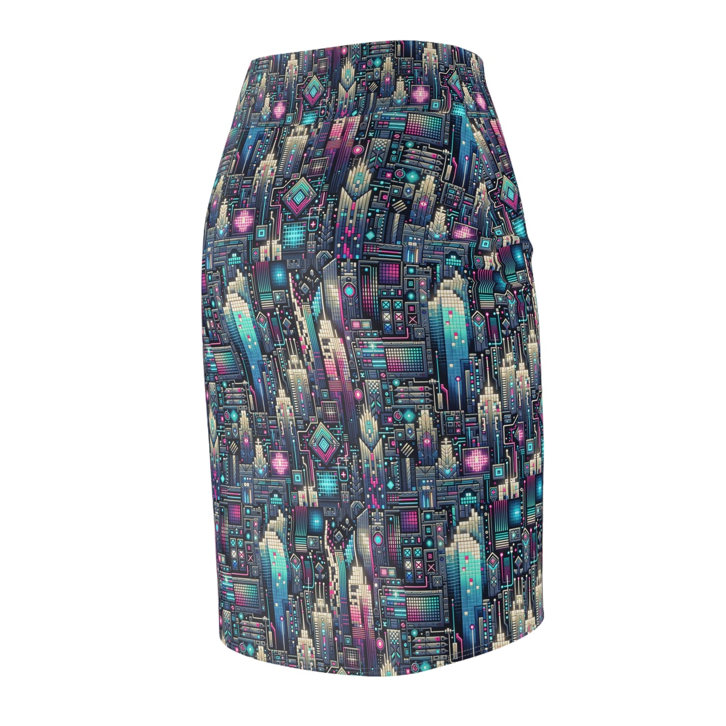 Digital Renaissance Tech-Forward Maximalism Women's Pencil Skirt - 8404 Design-56