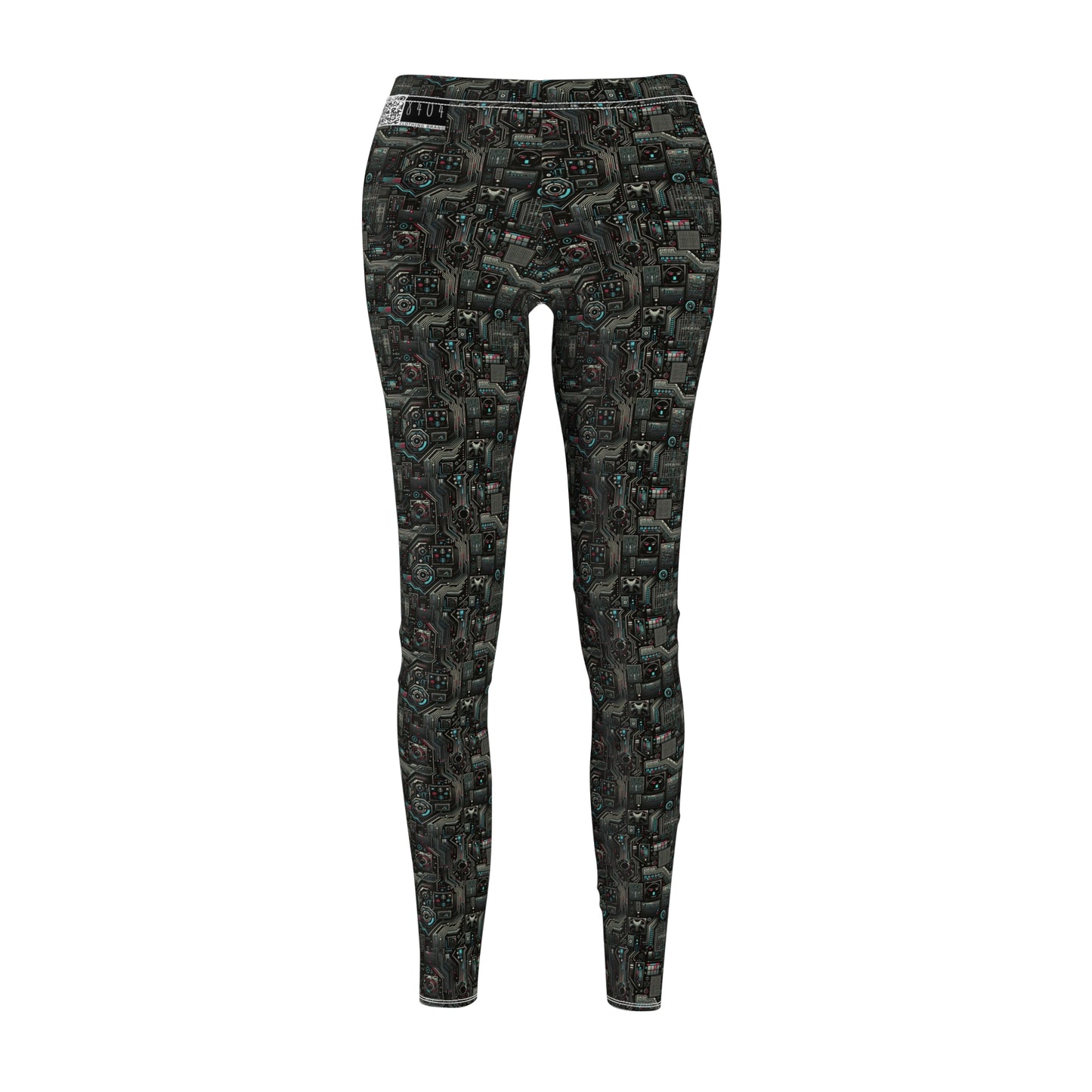 Tech Noir Aesthetics Sleek Tech Streetwear Women's Cut & Sew Casual Leggings - 8404 Design-52