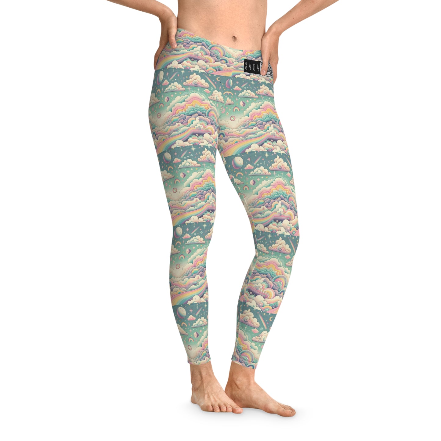 Digital Dreamland Whimsical and Nostalgic Streetwear With a Digital Twist Stretch Leggings - 8404 Design-65
