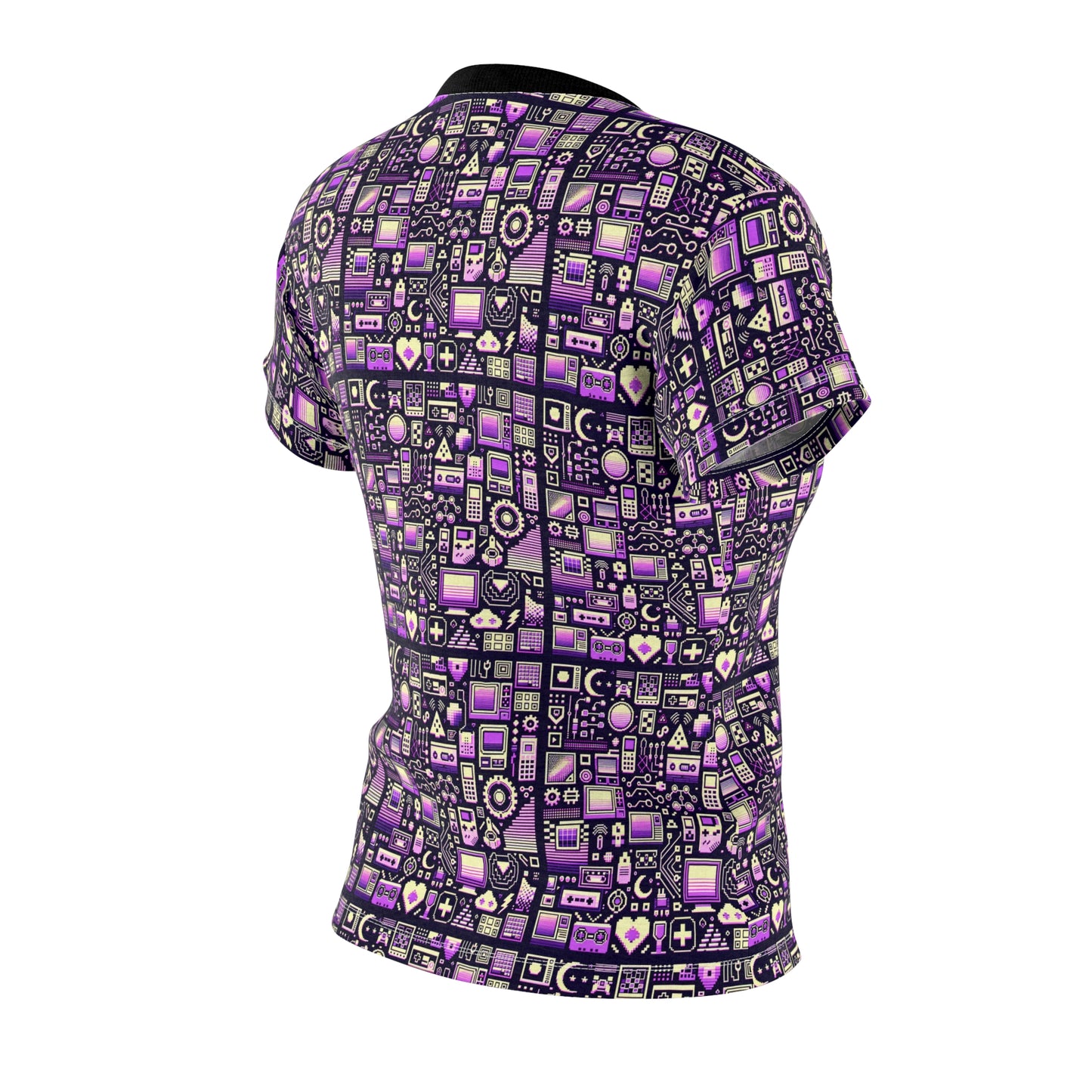 Digital Nostalgia Remix Modern Vintage Fusion Women's Cut & Sew Tee - 8404 Design-54