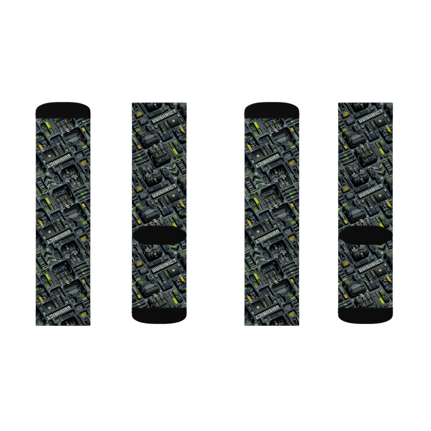 Tech Utility Streetwear Futuristic Tech-Forward Sublimation Socks - 8404 Design-47