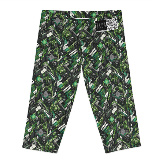 Tech Camo Fusion Tech-Forward Streetwear With a Futuristic Edge Women's Capri Leggings - 8404 Design-58