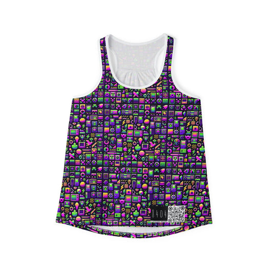 Digital Nostalgia Remix Modern Vintage Fusion Women's Tank Top - 8404 Design-49