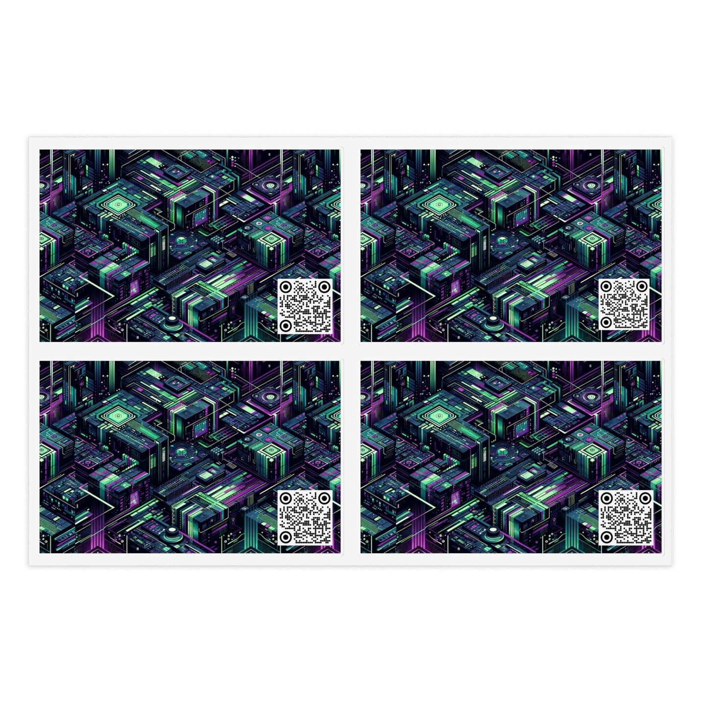 Tech Noir Aesthetics Tech-Forward Urban Dystopia Sticker Sheets - 8404 Design-43