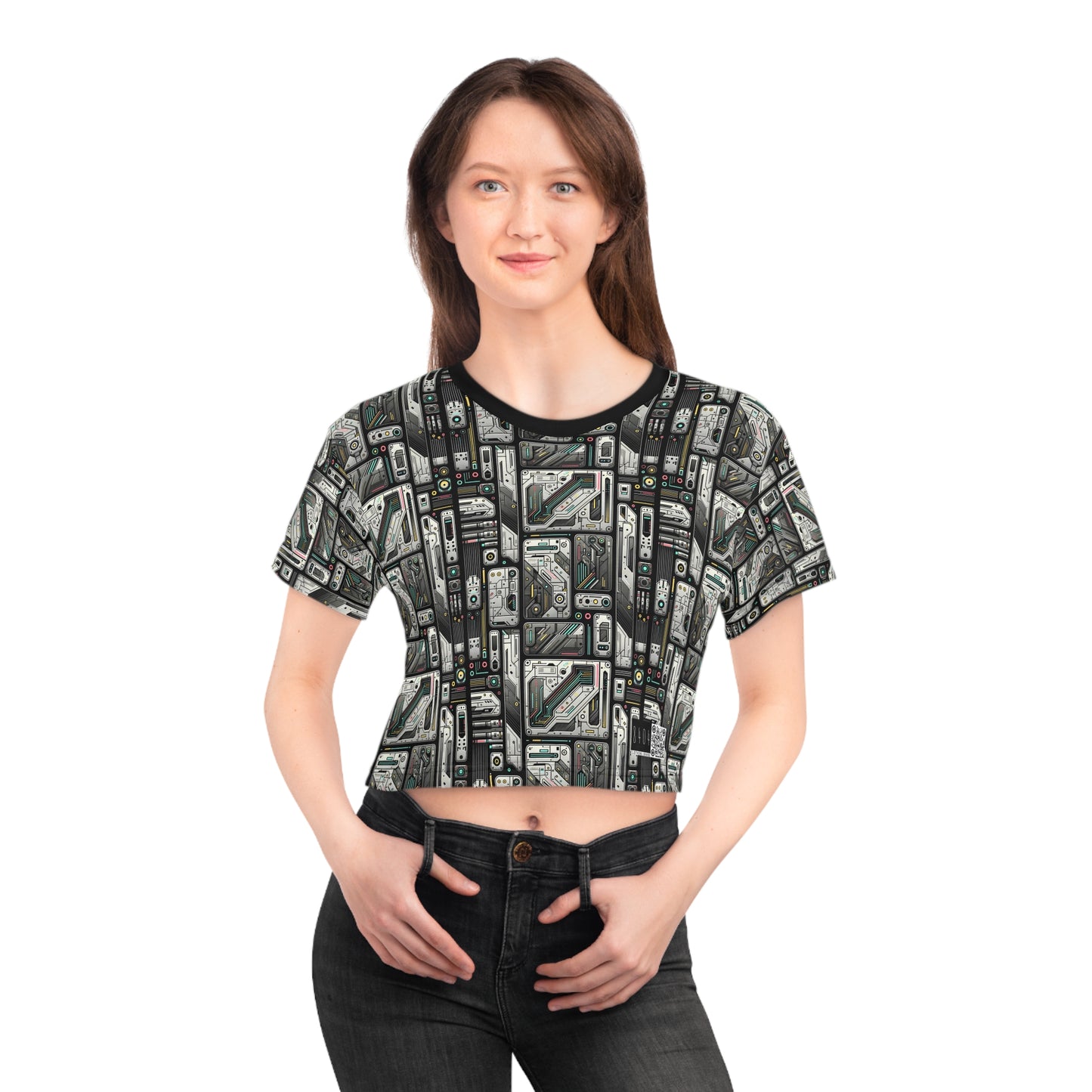 Tech Utility Gear Tech-Forward Minimalism Crop Tee - 8404 Design-45