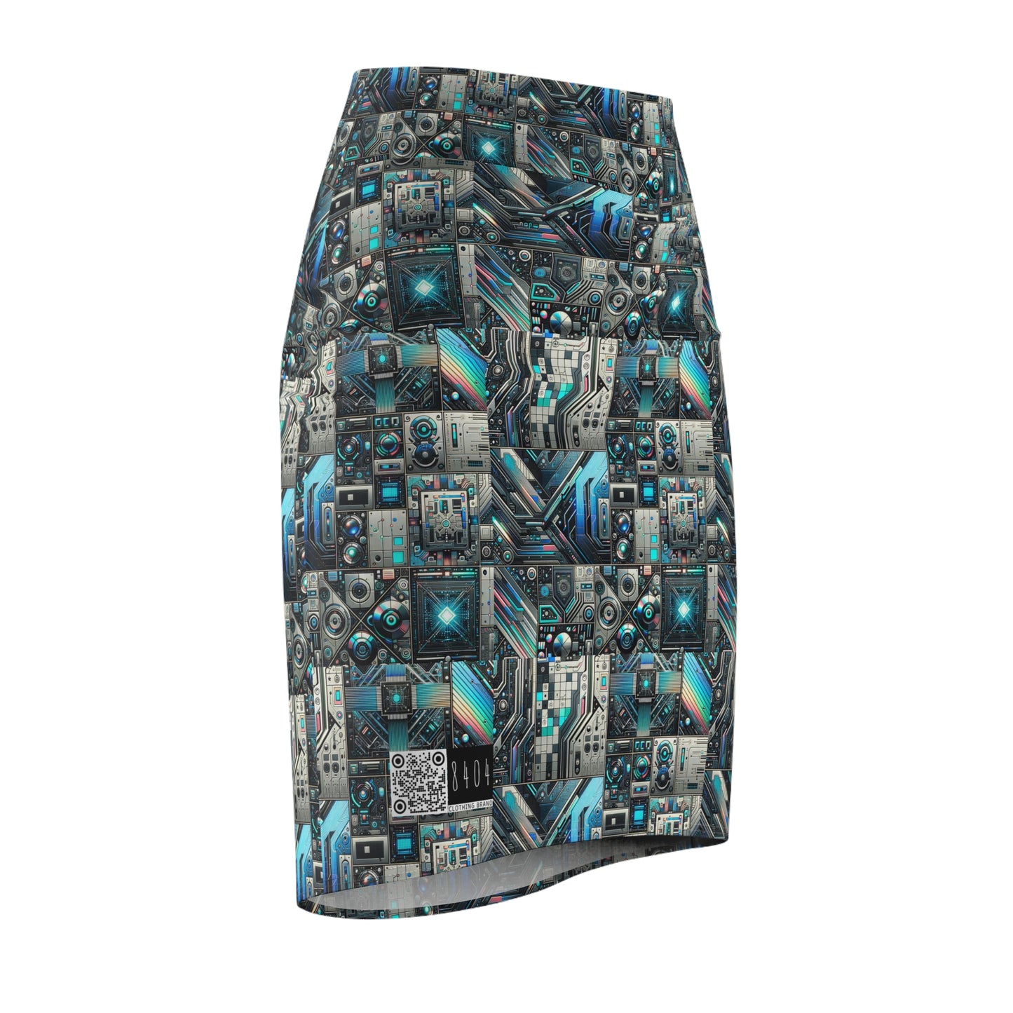 Tech-Infused Futurism Sleek Tech Edge Women's Pencil Skirt - 8404 Design-48