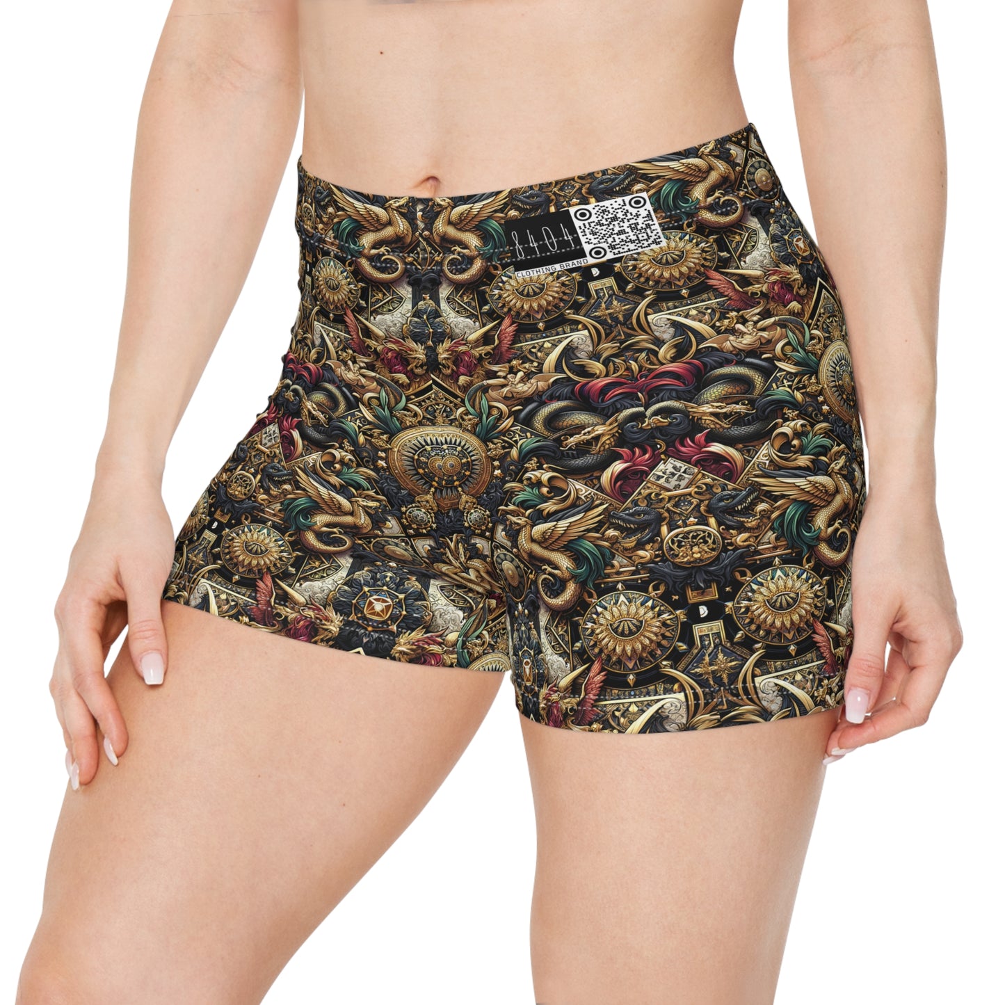Digital Renaissance Luxurious Streetwear Inspired By Classical Art With a Modern Twist Women's Shorts - 8404 Design-76