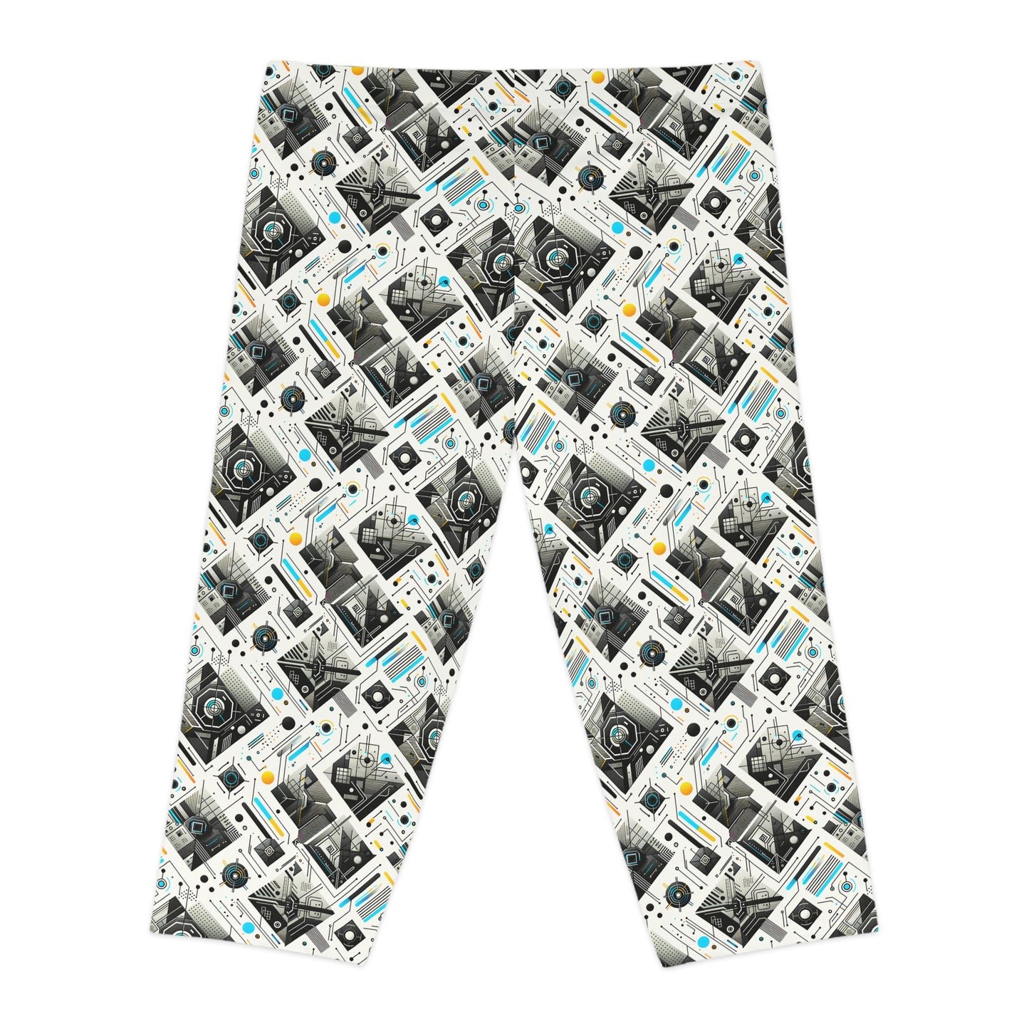 Tech Minimalism Minimalist Tech Women's Capri Leggings - 8404 Design-47