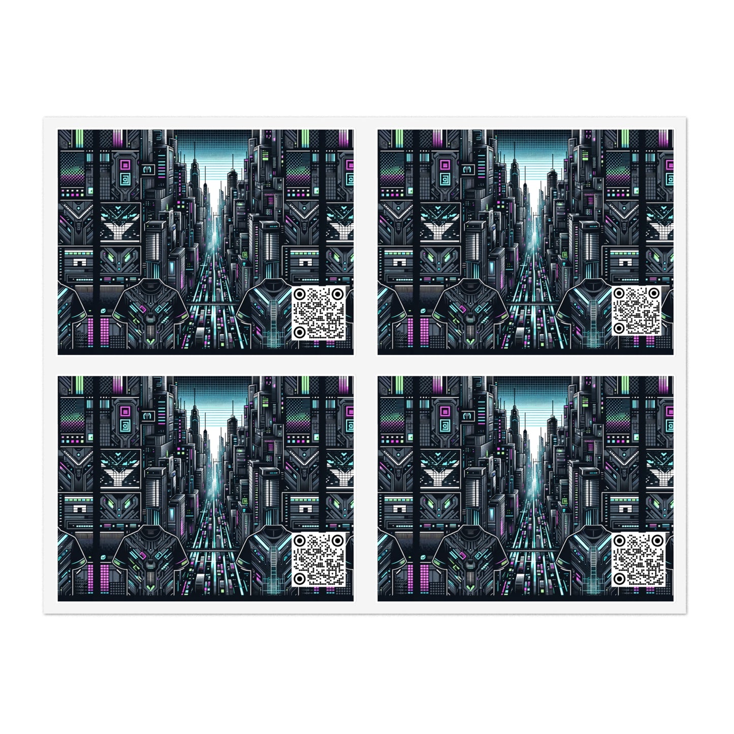 Tech Noir Aesthetics Sleek Tech Streetwear Sticker Sheets - 8404 Design-43