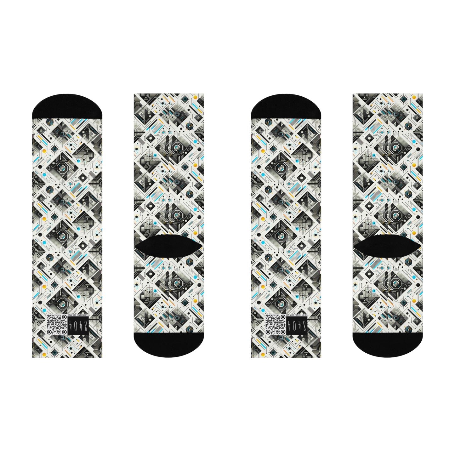 Tech Minimalism Minimalist Tech Cushioned Crew Socks - 8404 Design-47