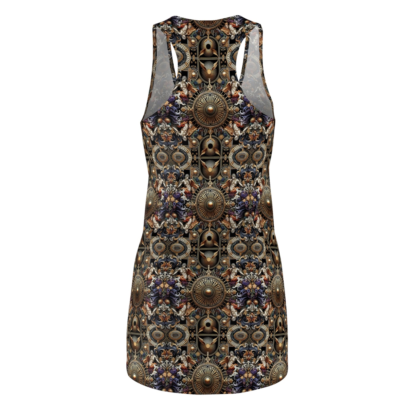 Digital Renaissance Luxurious Streetwear Inspired By Classical Art With a Modern Twist Women's Cut & Sew Racerback Dress - 8404 Design-55