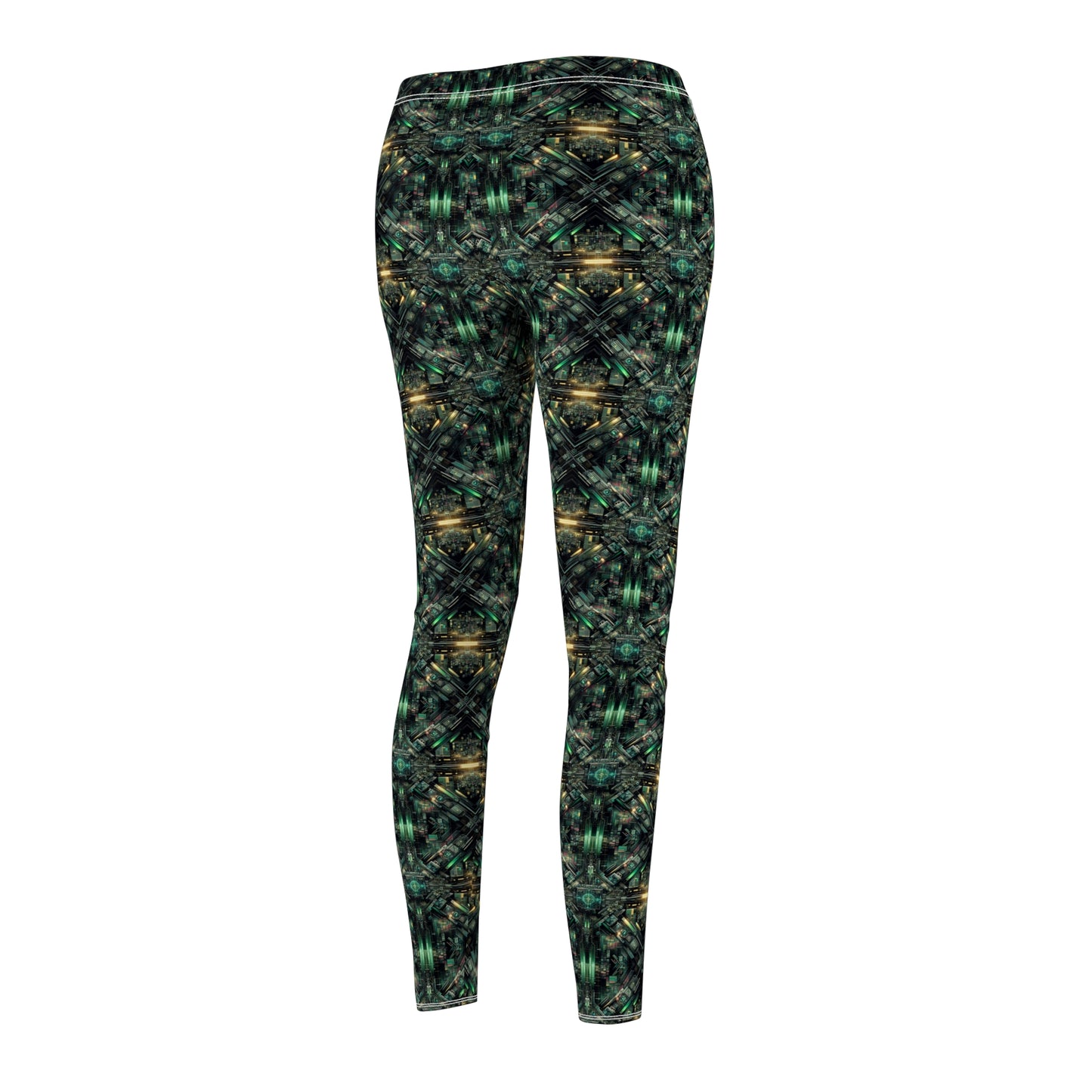 Tech Noir Graphics Tech-Inspired Streetwear Women's Cut & Sew Casual Leggings - 8404 Design-56