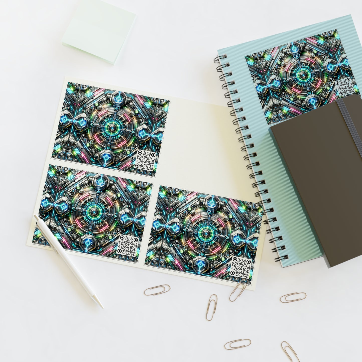 Tech-Infused Futurism Futuristic Tech Sticker Sheets - 8404 Design-53