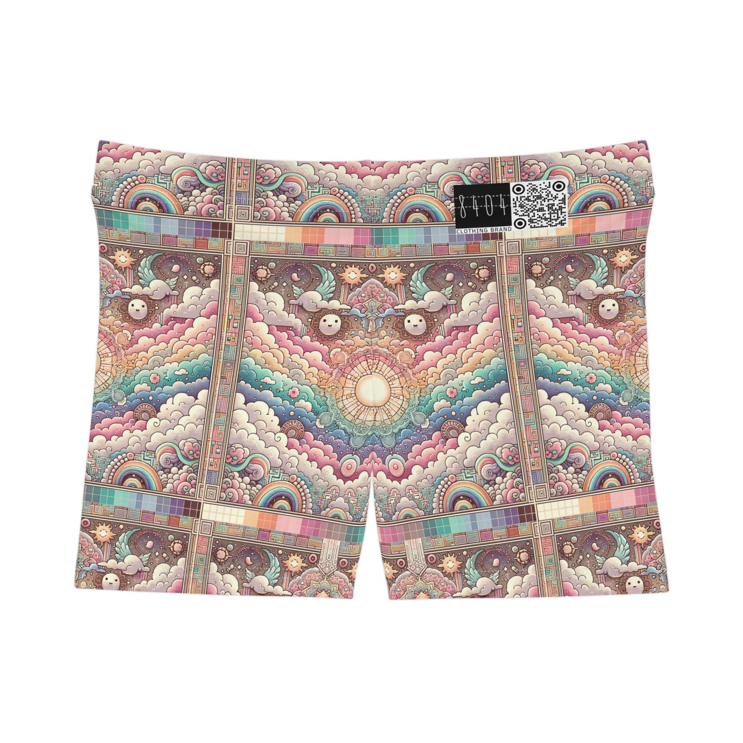 Digital Dreamland Whimsical and Nostalgic Streetwear With a Digital Twist Women's Shorts - 8404 Design-56