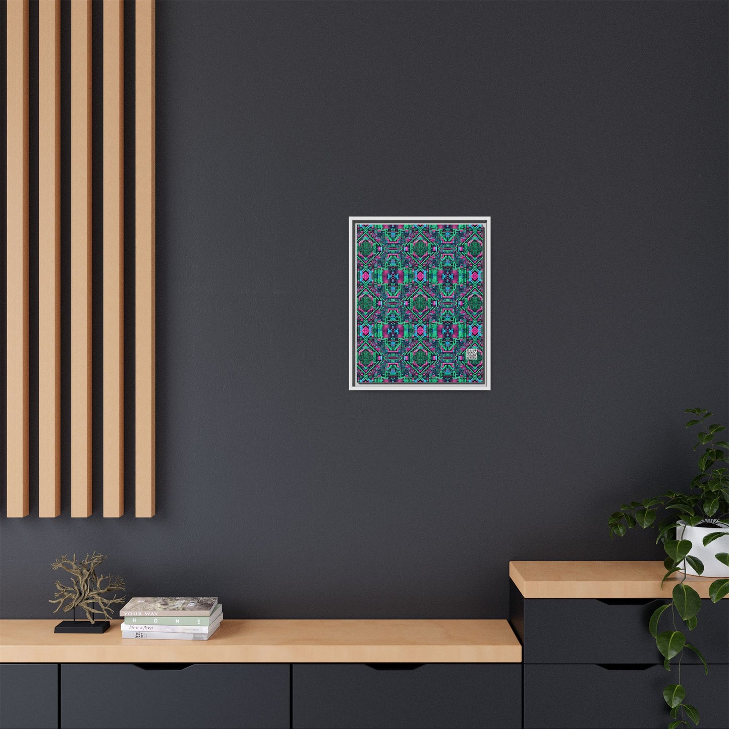 Digital Glitch Vibes Tech-Inspired Streetwear Matte Canvas, Framed (multi-Color) - 8404 Design-71 A