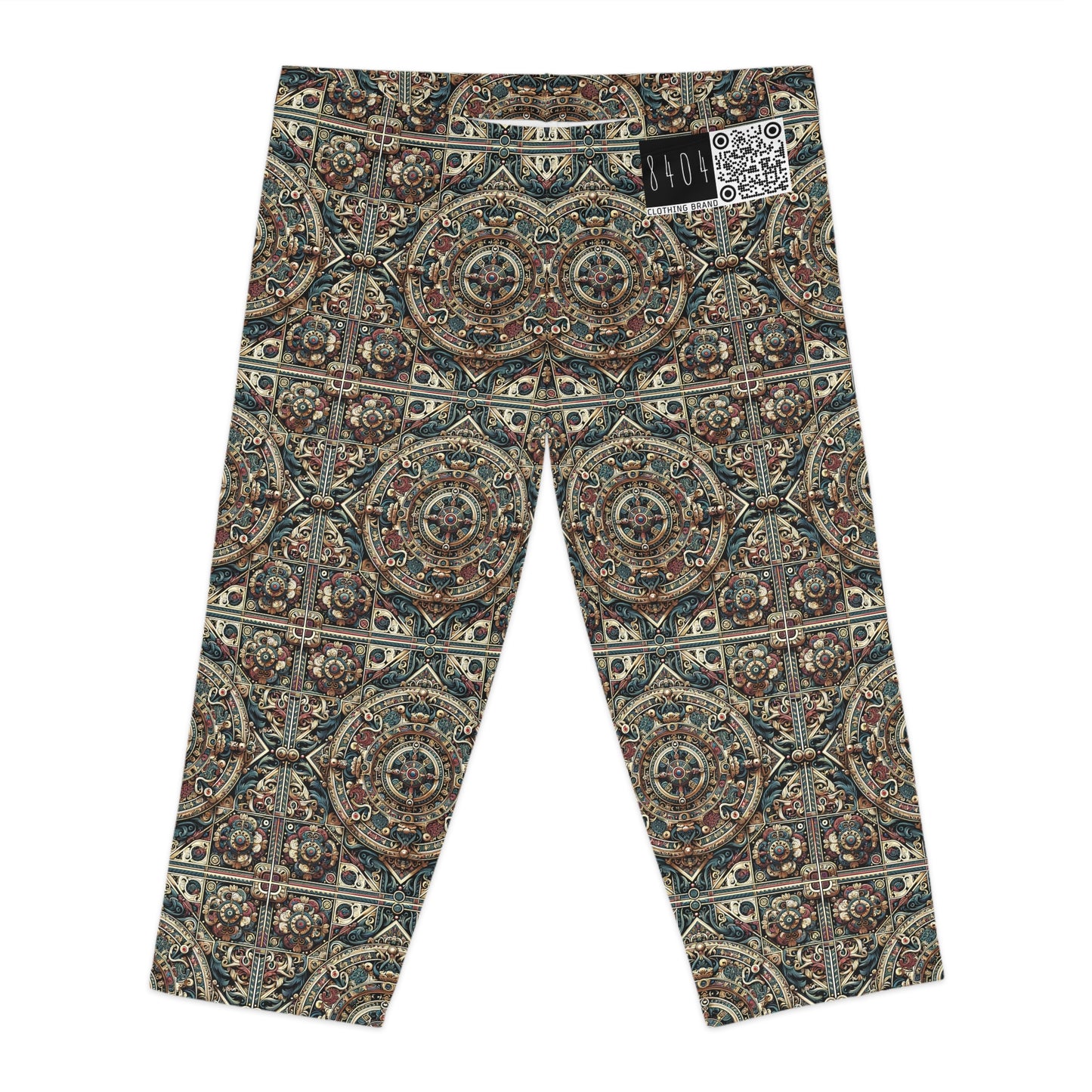 Urban Renaissance Historical Fusion With Street Edge Women's Capri Leggings - 8404 Design-57