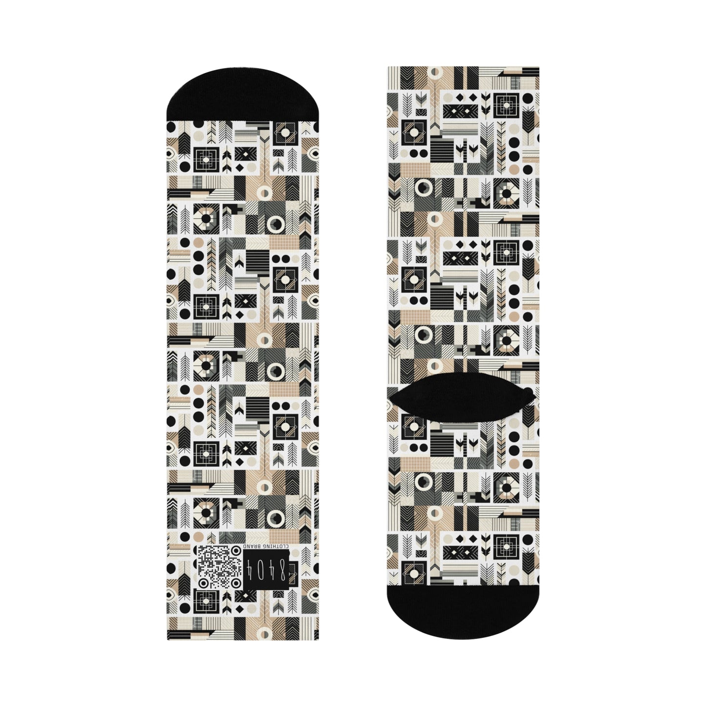 Elevated Athleisure Modern Sophistication With Sporty Elements Cushioned Crew Socks - 8404 Design-57
