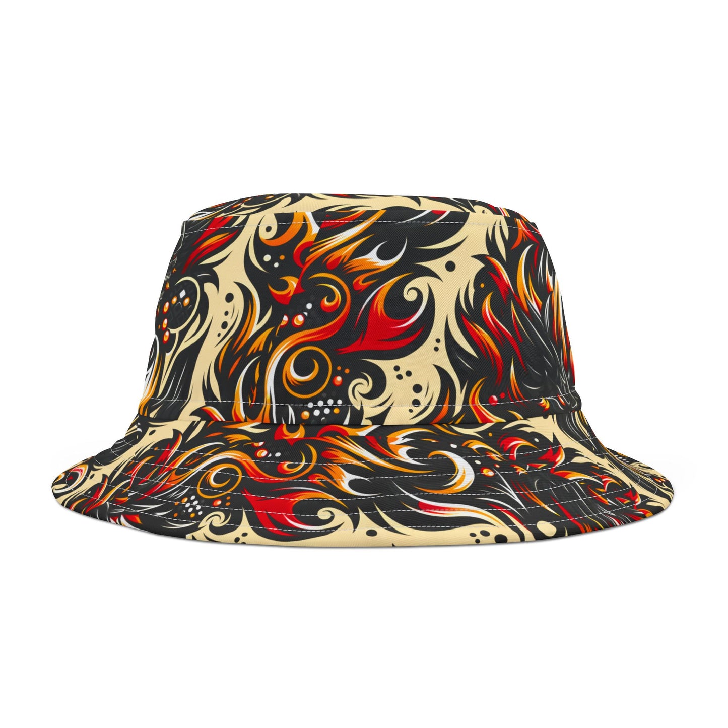 Flame Graphics Maximalist Streetwear Bucket Hat - 8404 Design-65