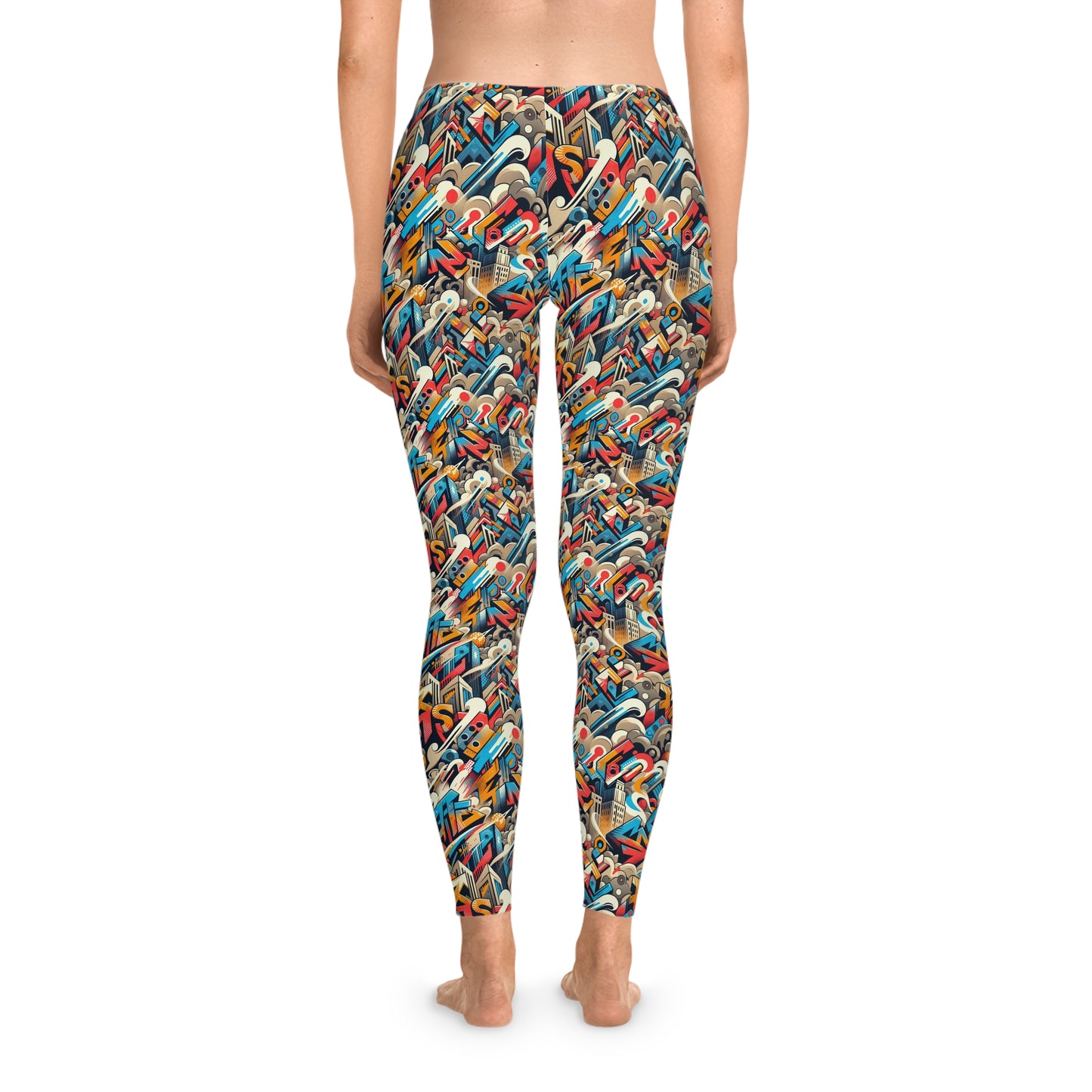 Neo-Traditional Street Art Modern Street Art Fusion Stretch Leggings - 8404 Design-44
