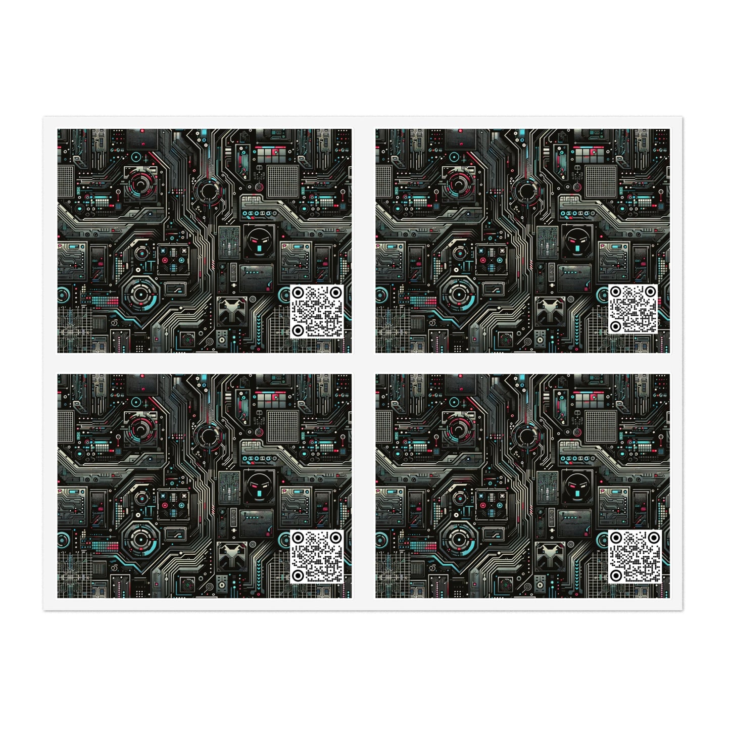 Tech Noir Aesthetics Sleek Tech Streetwear Sticker Sheets - 8404 Design-52