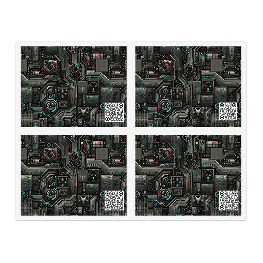 Tech Noir Aesthetics Sleek Tech Streetwear Sticker Sheets - 8404 Design-52