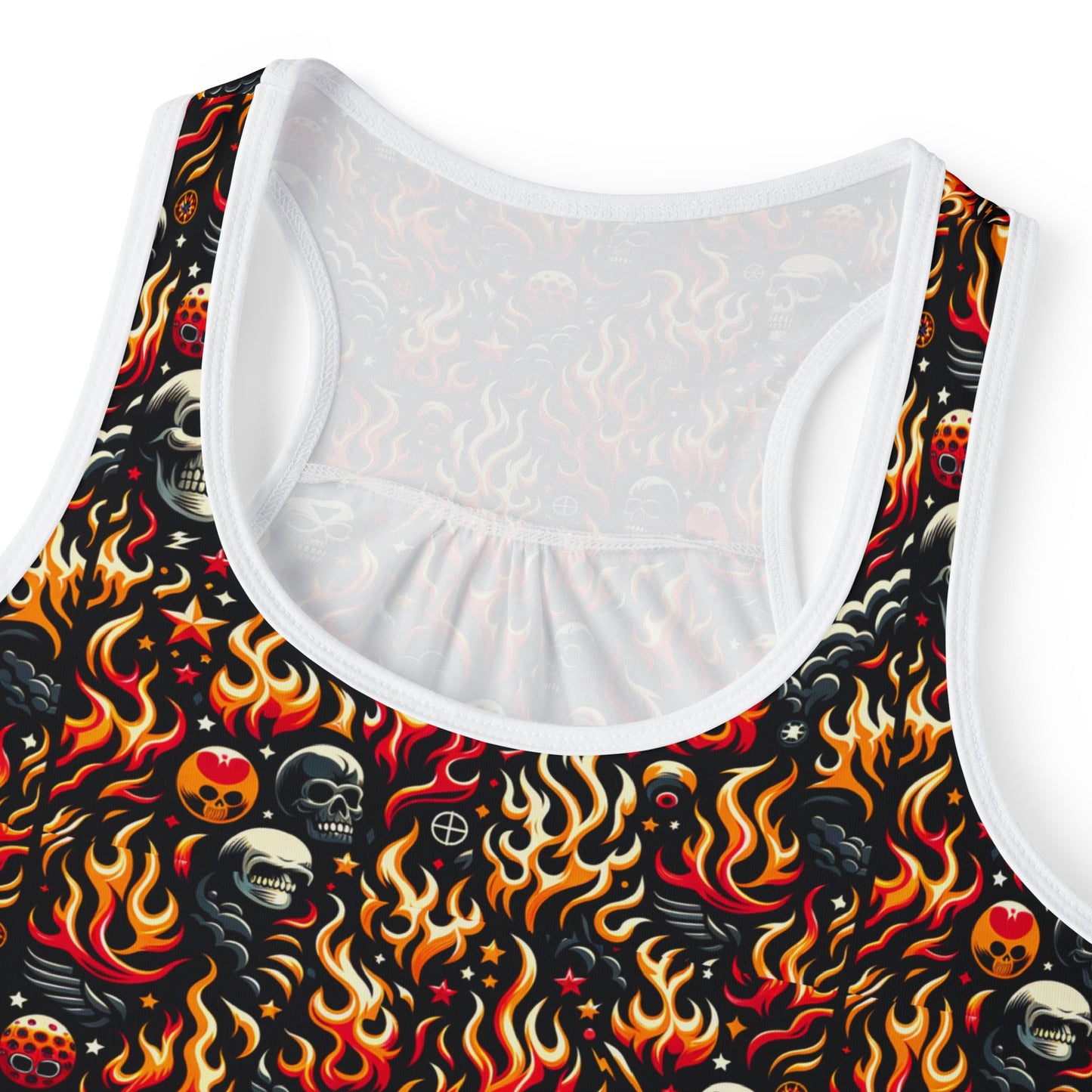 Flame Graphics Maximalist Streetwear Women's Tank Top - 8404 Design-76