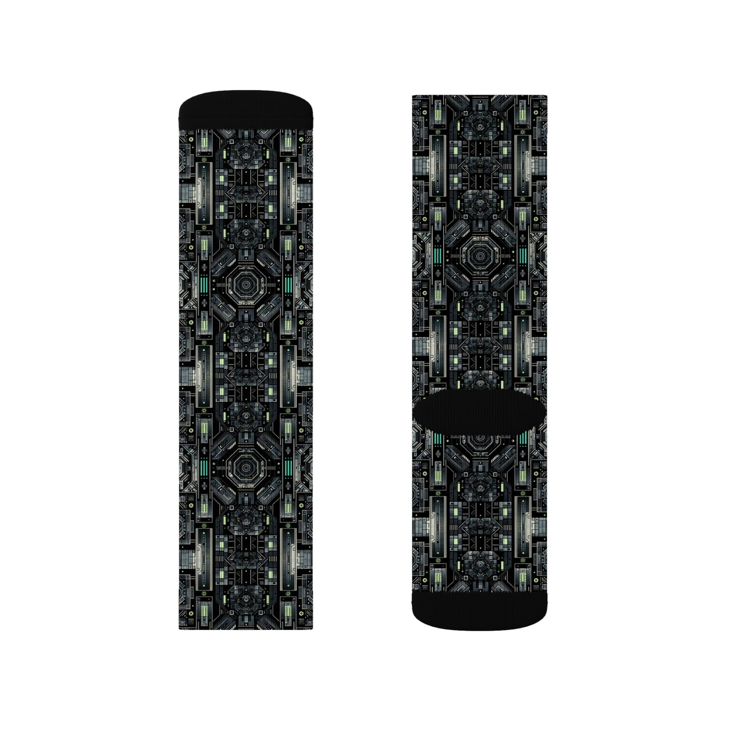 Tech Noir Tech-Forward Minimalism Sublimation Socks - 8404 Design-52