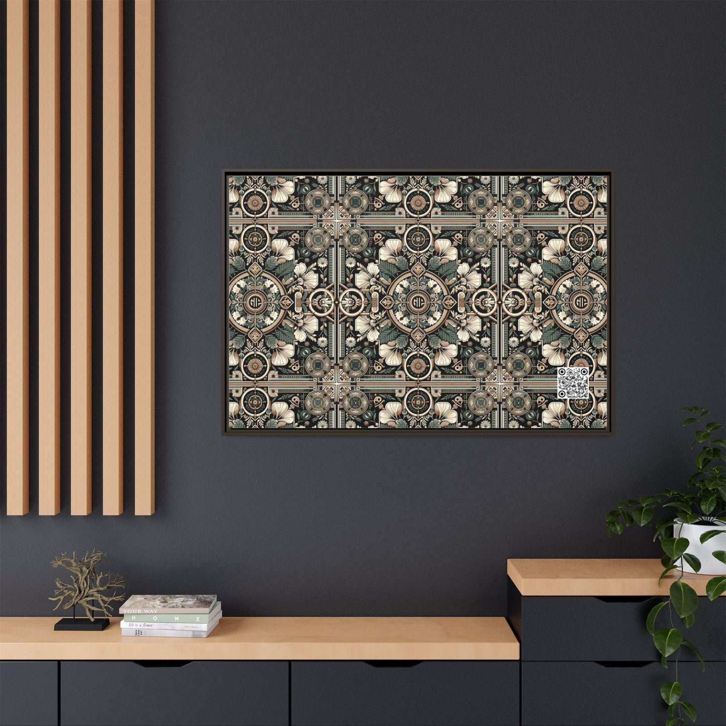 Cyber Garden Party Tech Garden Extravaganza Matte Canvas, Framed (multi-Color) - 8404 Design-66 A